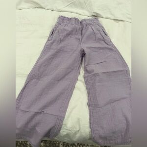 GAP Women's cotton poplin pants purple size S petite